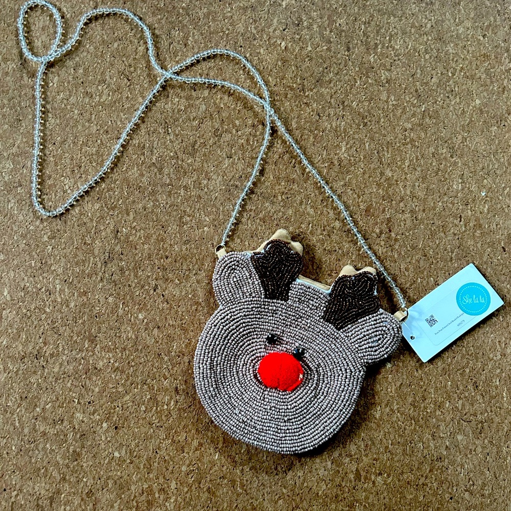 She la la beaded little girls’ reindeer purse